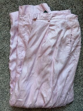 Lauren Ralph Lauren Pink Linen Trousers Size 22W Wide Leg Summer Pants